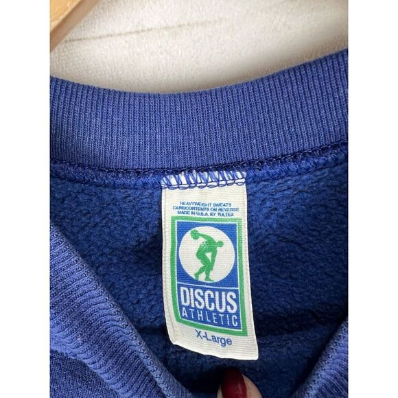 VTG Discus Athletic Sweatshirt Adult XL Blue Cheers Boston Crewneck 90s Pullover - Picture 5 of 9